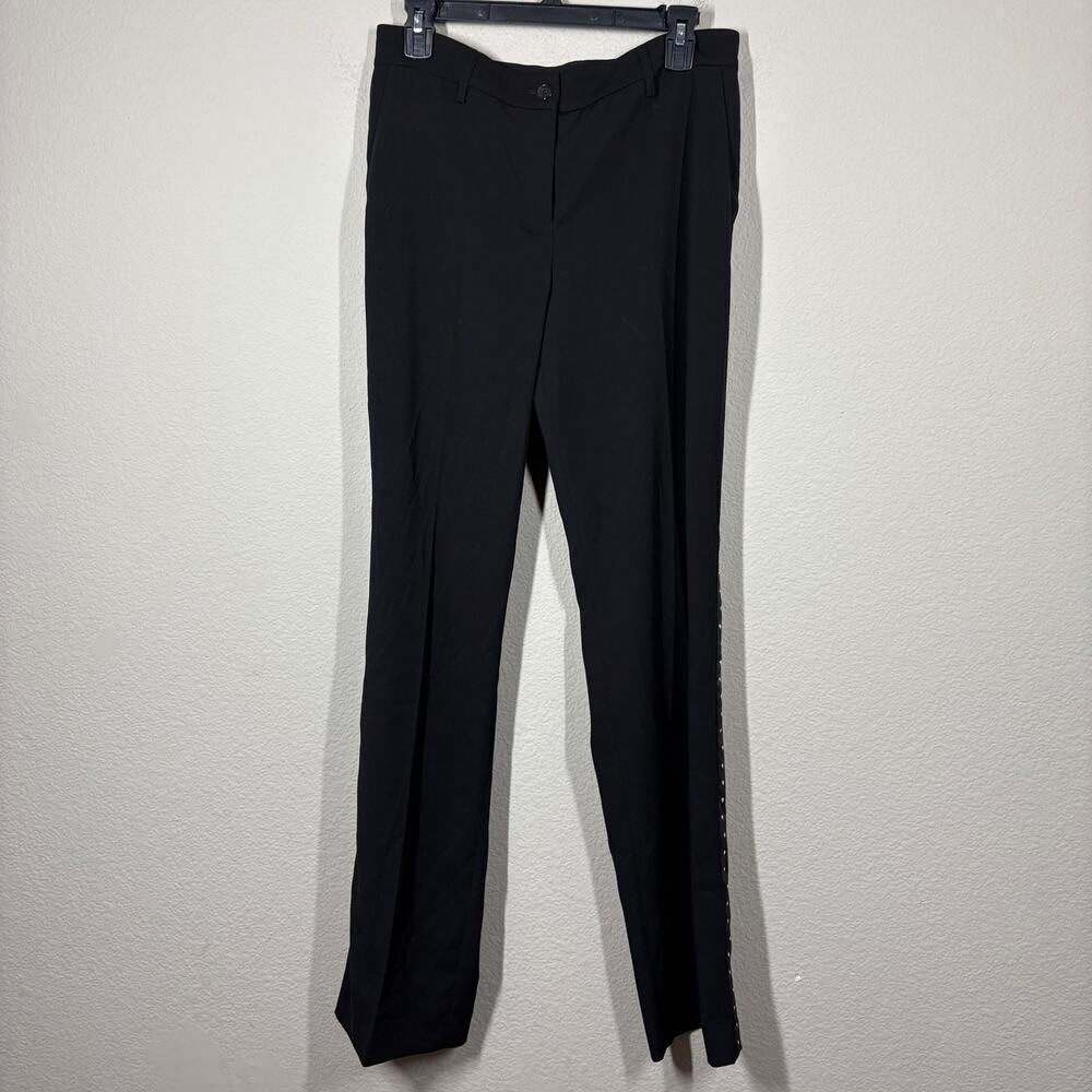 Marc Aurel Womens 38/6 US Studded Pants Black Straight Leg Mid Rise Pockets